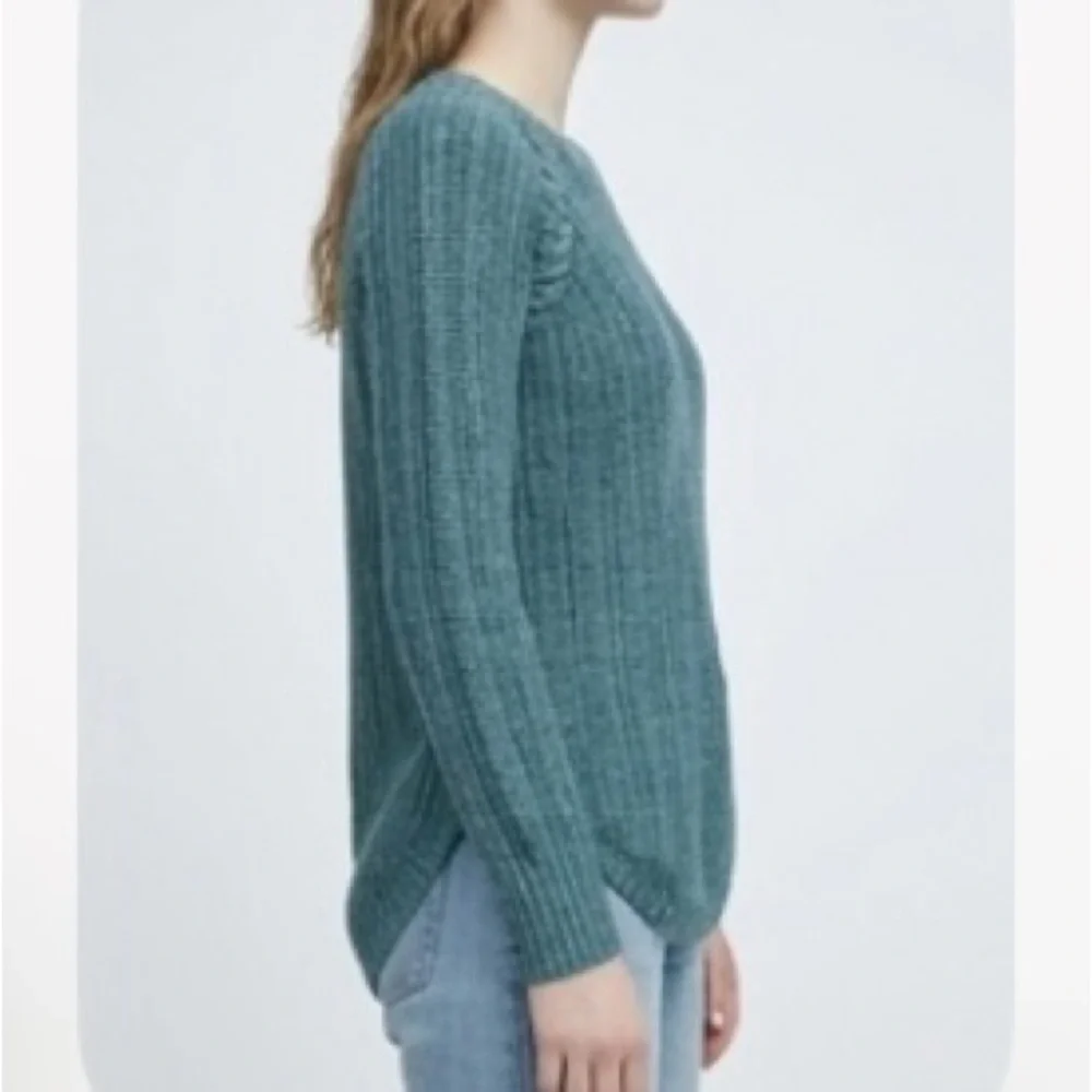 Pink Republic Teal Cable-Stitch Crewneck Sweater XS